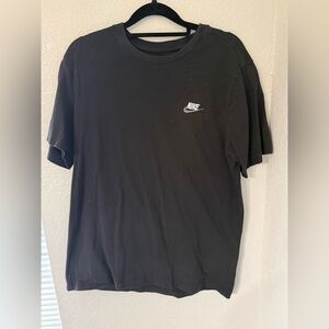 Nike Black Short-Sleeve Tee with Small White Swoosh